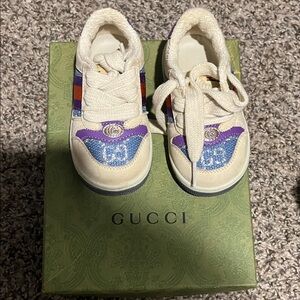 Gucci Kids Sneakers - Cream, Purple, and Blue